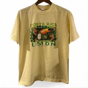 Vintage Men’s Costa Rica Limon Yellow Graphic T-Shirt Size XL
